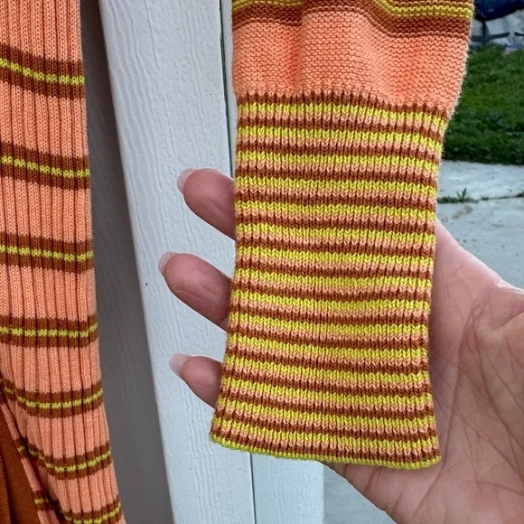 Free People Striped Brown and Orange Dress - Picture 6 of 9